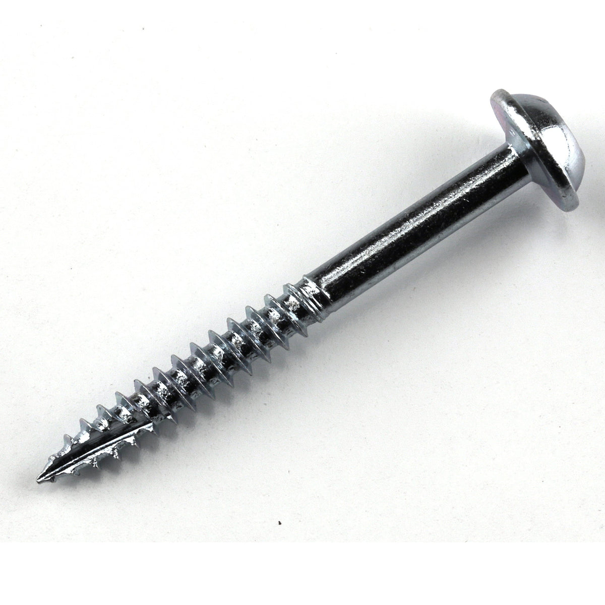 Pocket Hole Screw - #7 Fine - Square Drive - Washer Head - Zinc