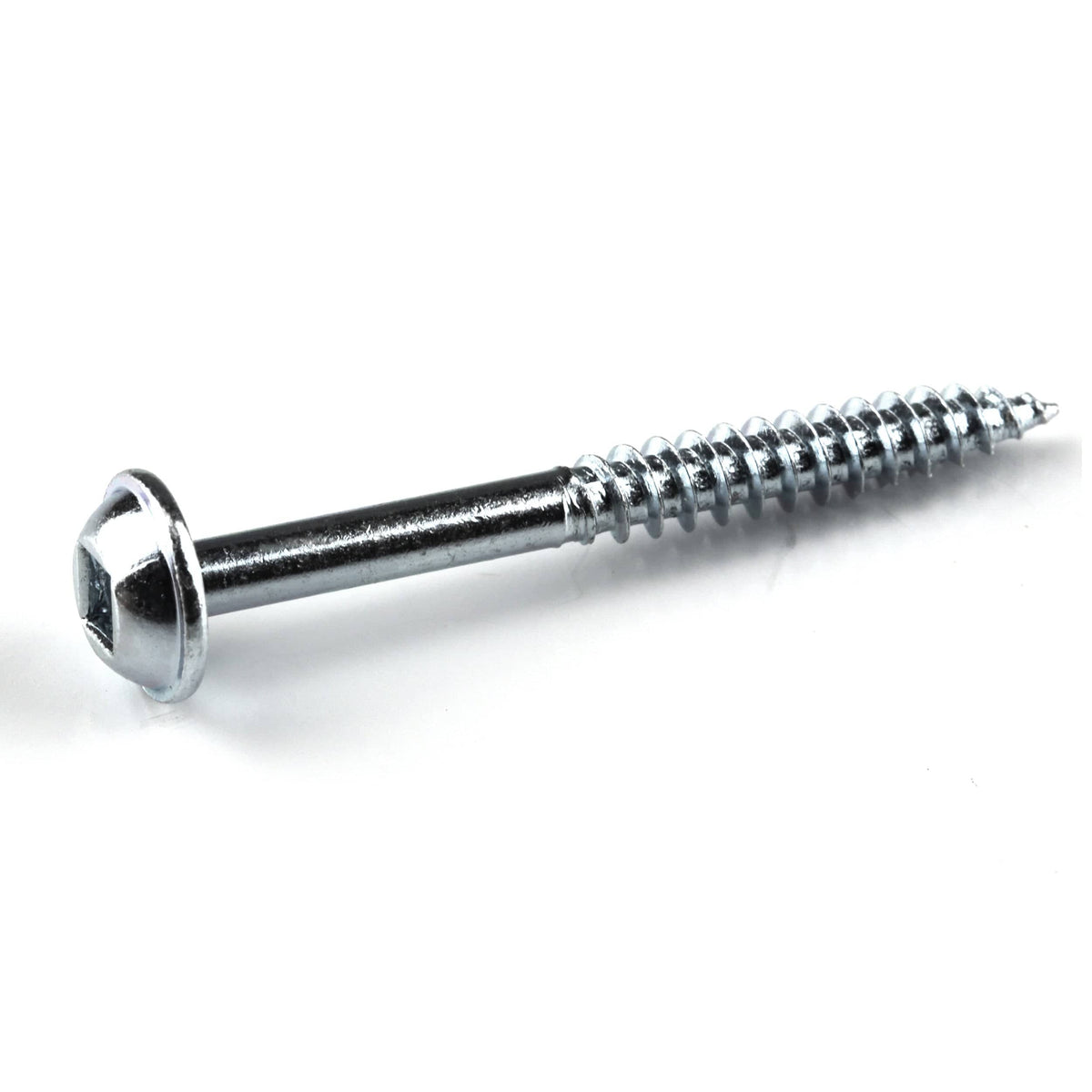 Pocket Hole Screw - #7 Fine - Square Drive - Washer Head - Zinc