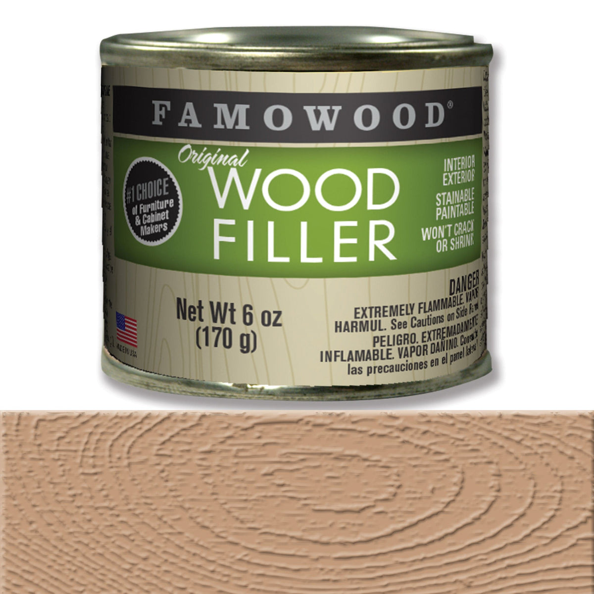Wood Filler - Solvent Based - 6 oz