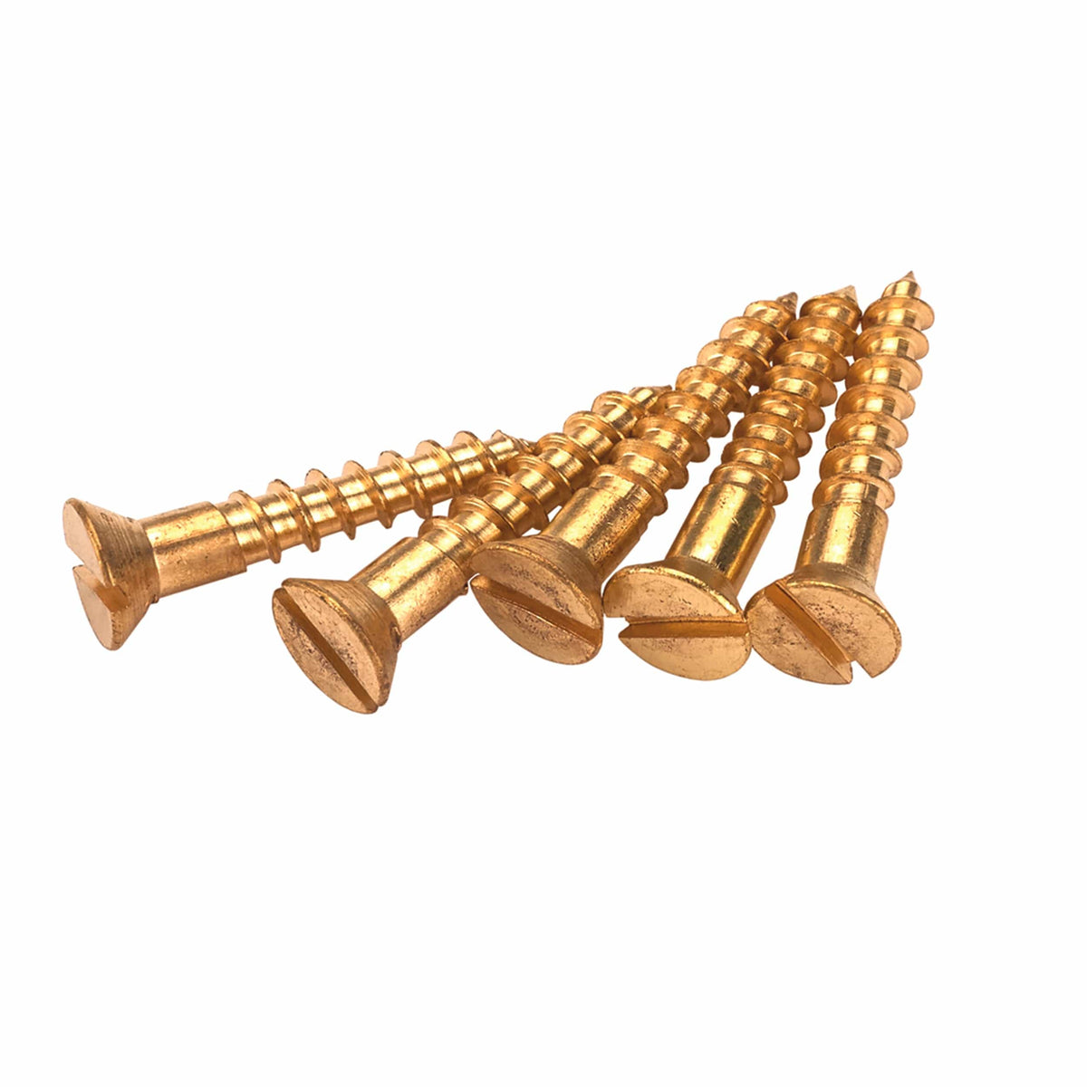 Solid Brass Screws - Flat Head - 25 Piece