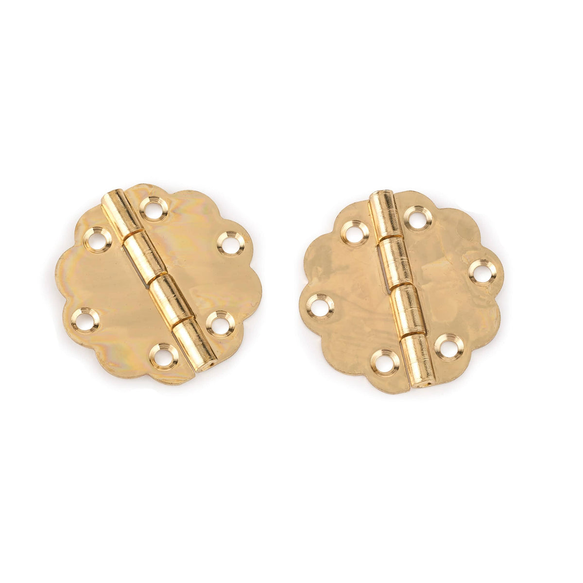 Decorative Round Box Hinge with Screws - Pair