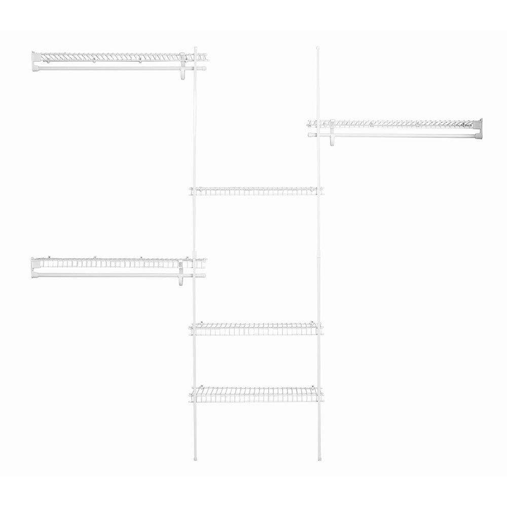 SuperSlide Closet Organizer Kit 5'- 8' W Fixed Mount, White
