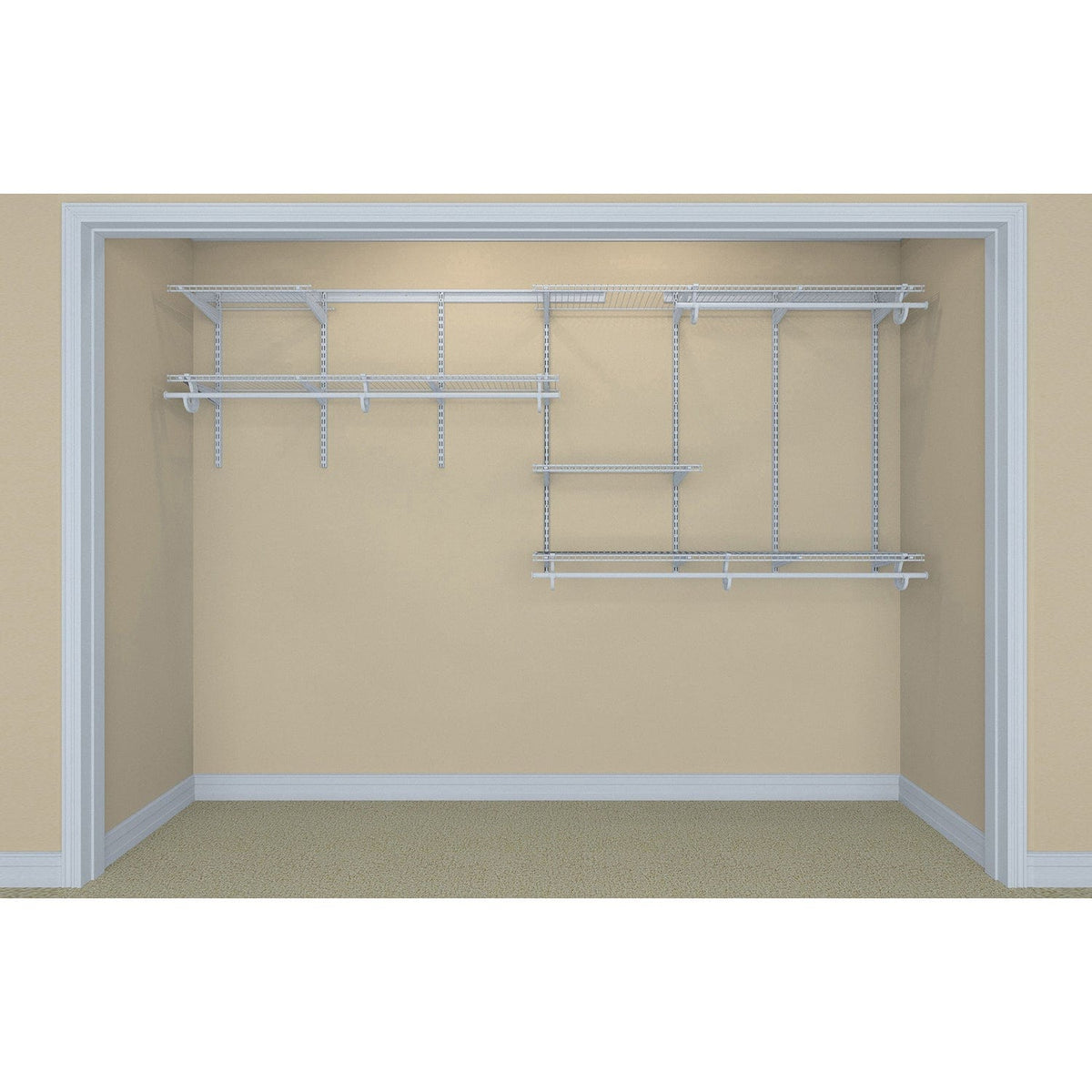 ShelfTrack Adjustable Closet Organizer 7' - 10' W, White