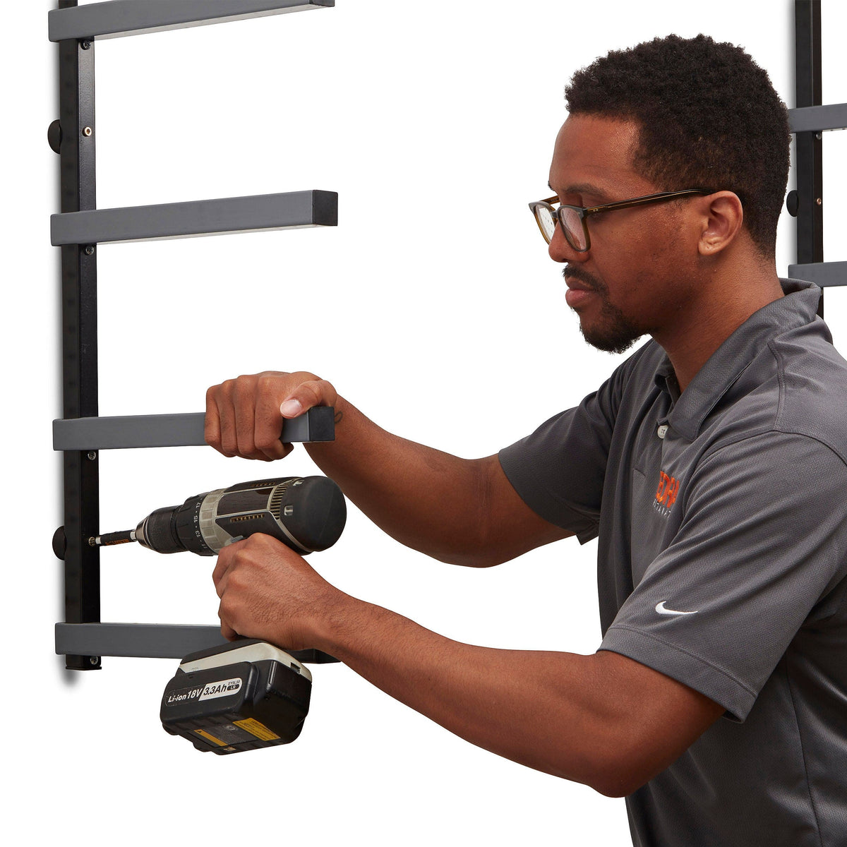 6-Level Lumber Storage Rack - Black & Gray