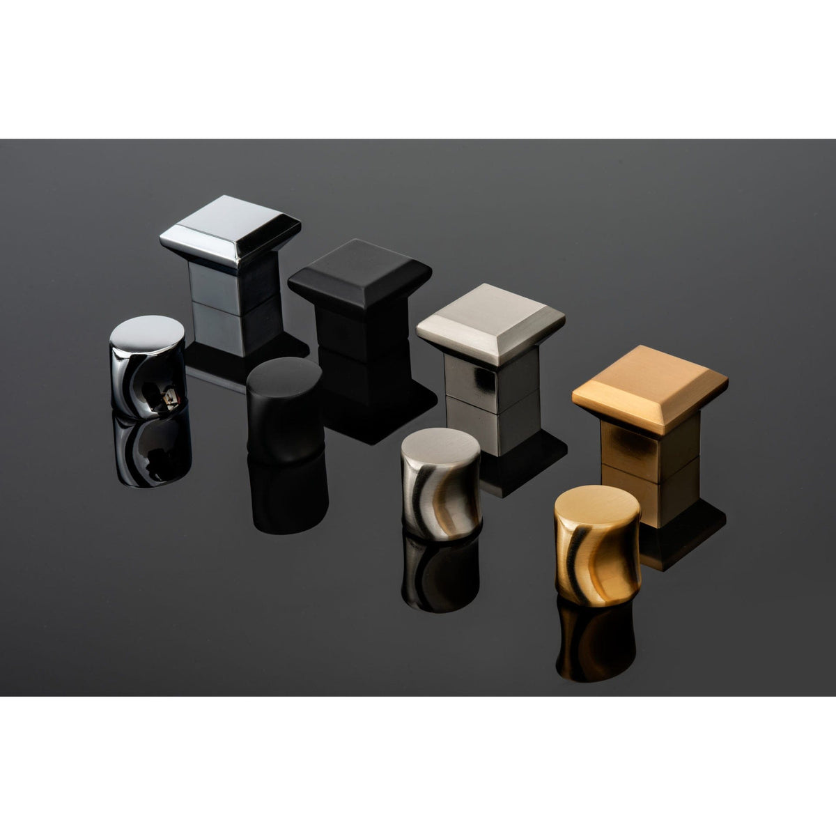 Transitional Knob Square - 1-11/32" x 1-11/32" - Brushed Nickel