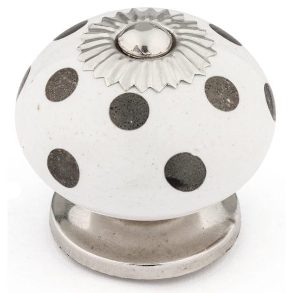 Eclectic Knob, 1-9/16" D, Chrome, White