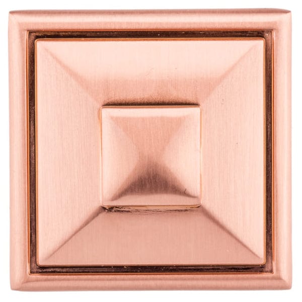 Transitional Square Knob - 1-1/2" x 1-1/2" - Rose Gold