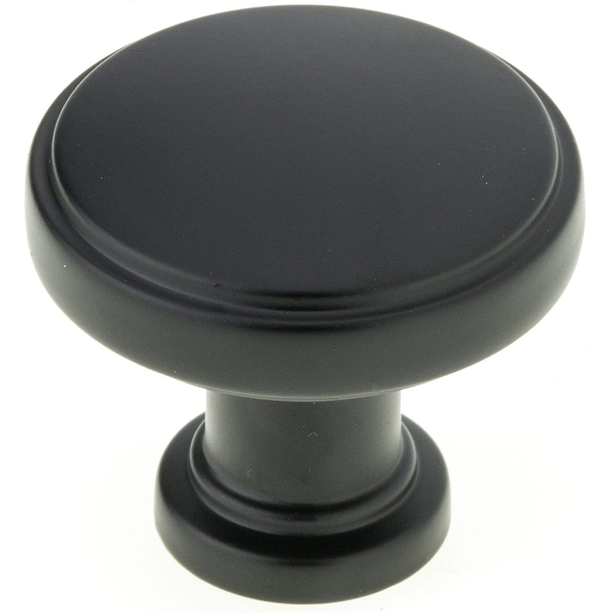 Contemporary Knob - 1-11/32" D - Matte Black