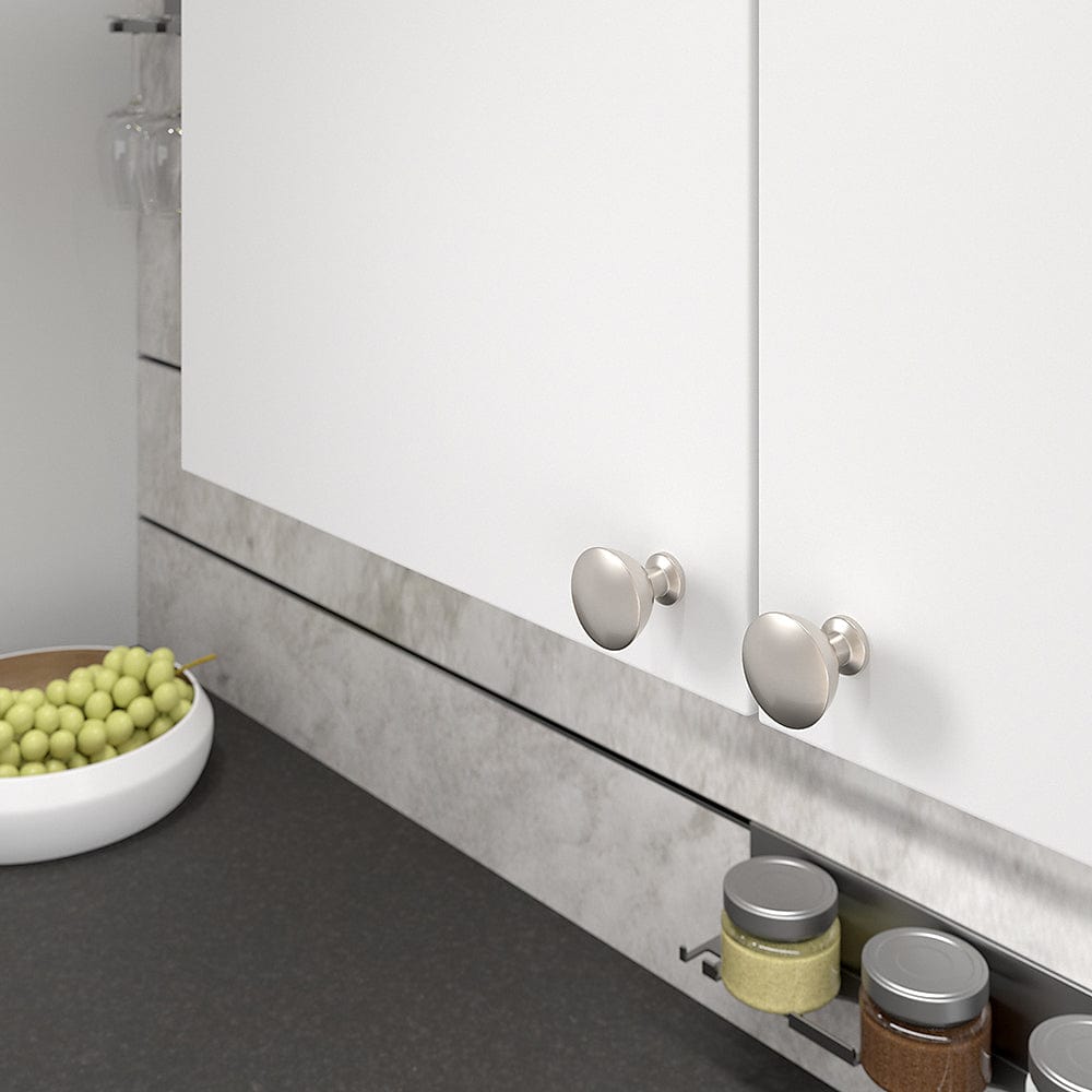 Contemporary Knob - 1-11/32" D - Brushed Nickel