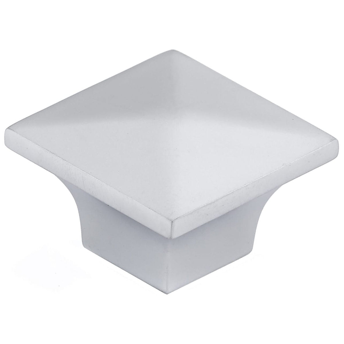 Contemporary Knob, 1-1/4" x 1-1/4", Matte Chrome