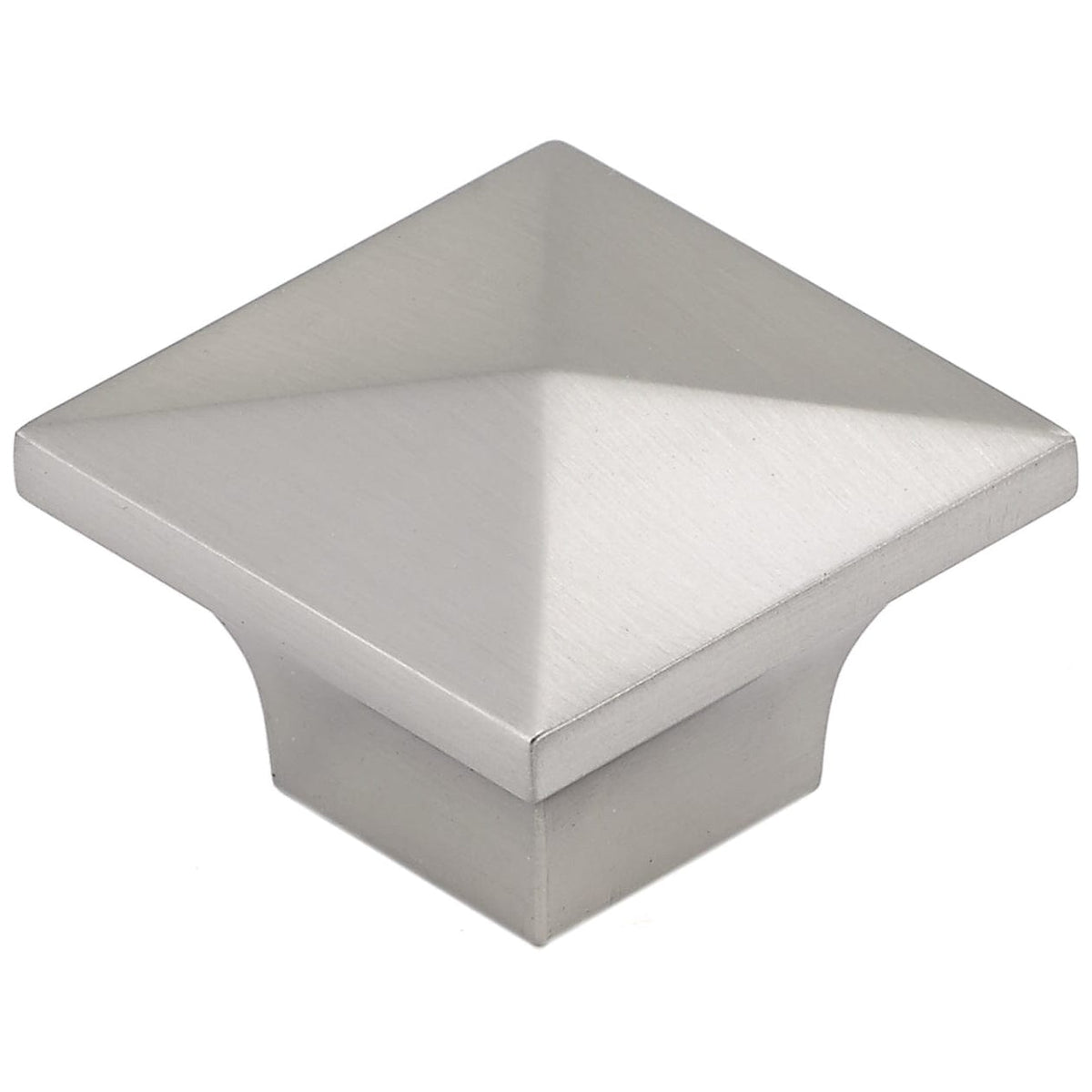 Contemporary Knob, 1-1/4" x 1-1/4", Brushed Nickel