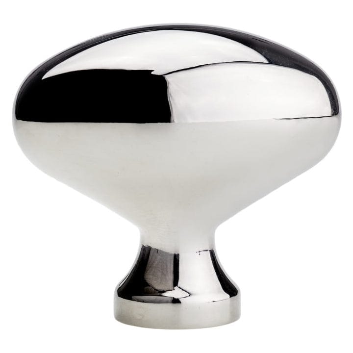 Traditional Oval Knob - 1-31/32" x 1-3/32" - Polished Nickel