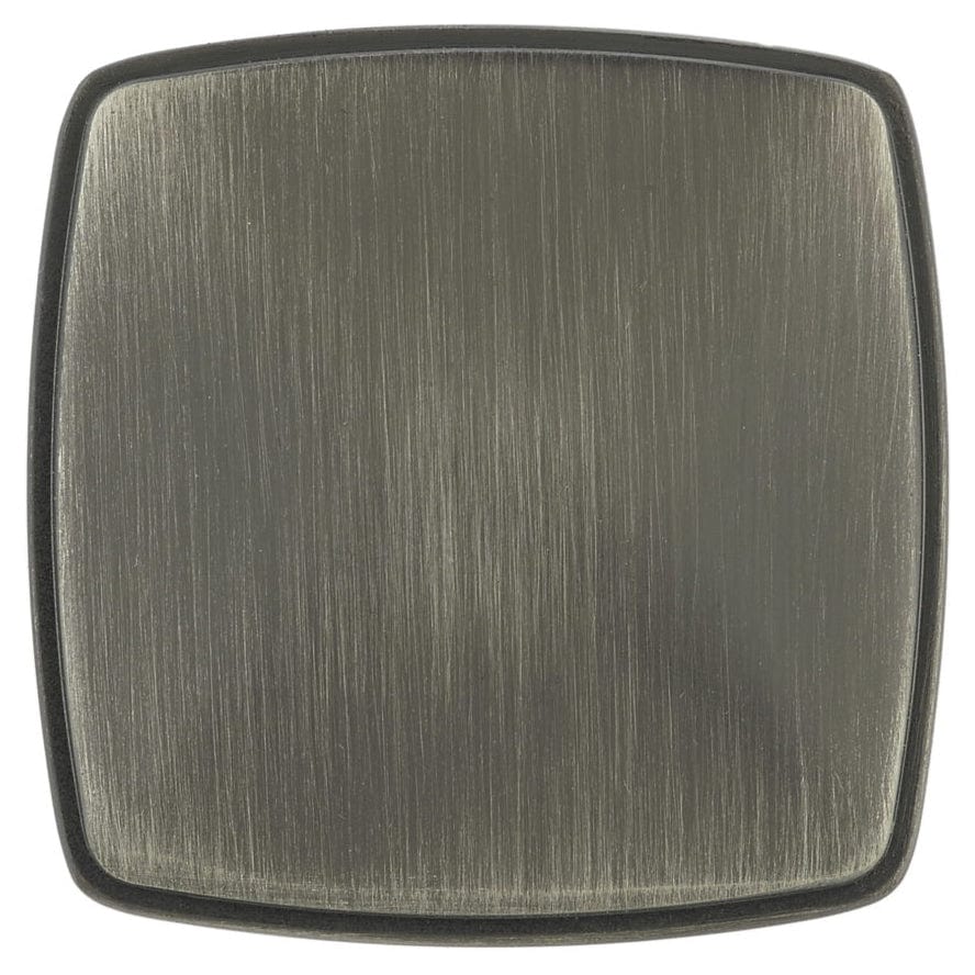Transitional Square Knob - 1-11/16" x 1-11/16" - Antique Nickel
