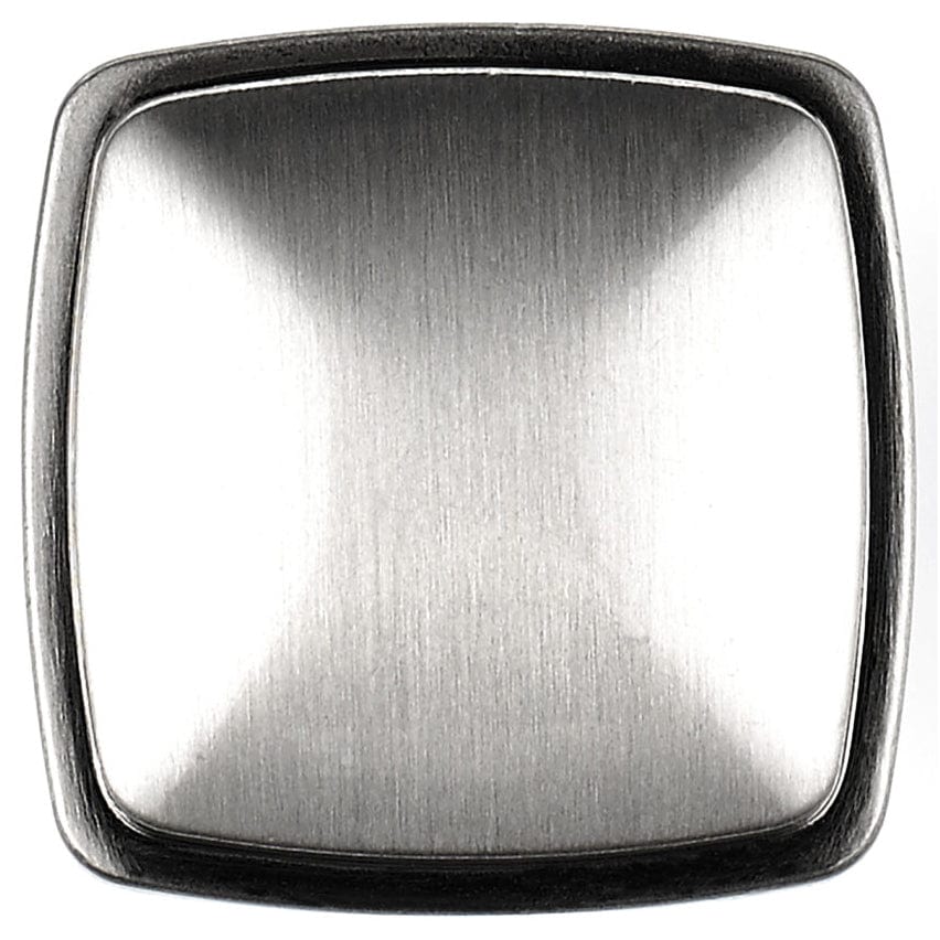 Transitional Knob, 1-7/32" x 1-7/32", Brushed Nickel