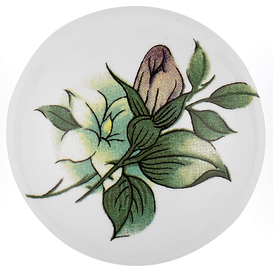 Eclectic Knob, 1-3/8" D, Green Flower