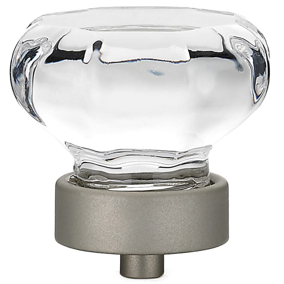 Eclectic Knob, 1-5/16" D, Matte Nickel, Clear
