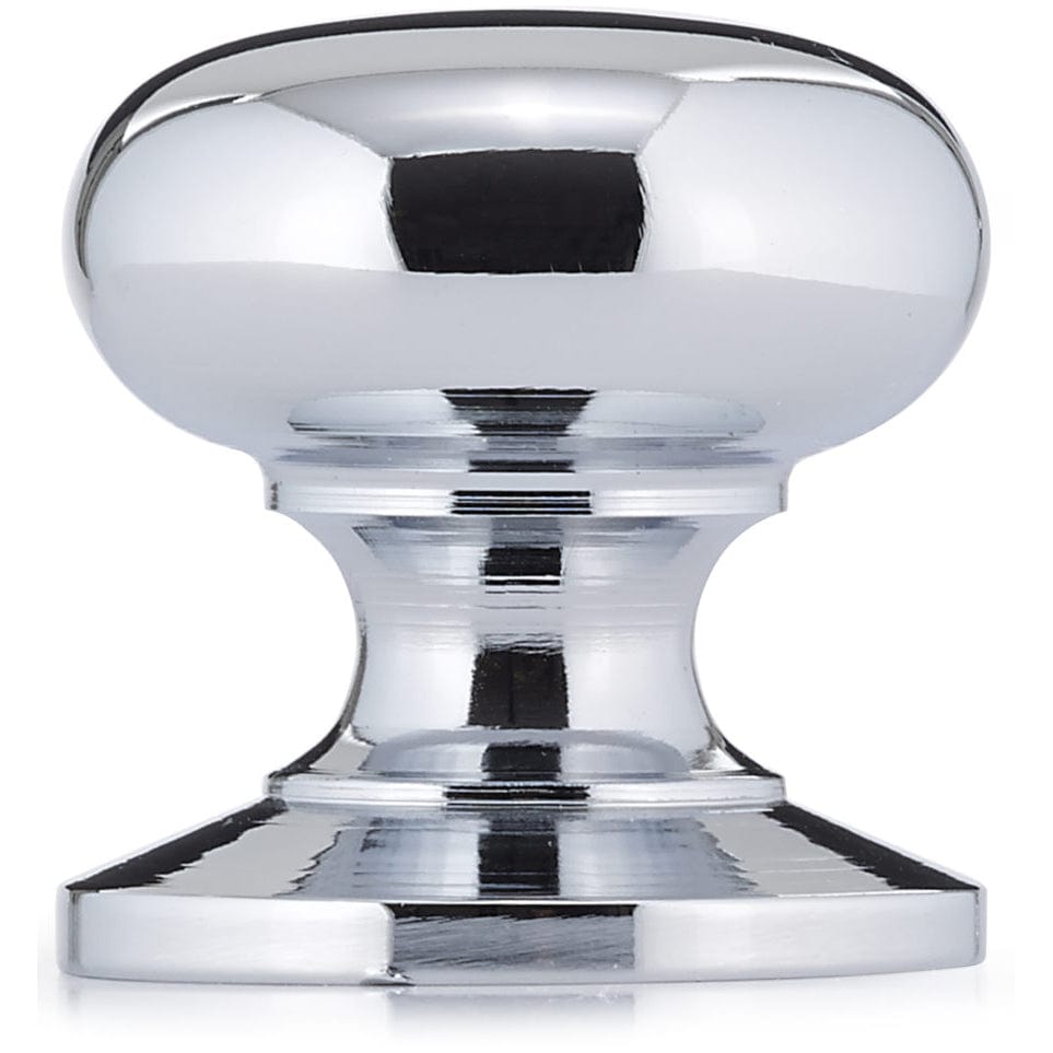 Traditional Mushroom Shape Knob with Flared Base- 1-1/4" Diameter - Chrome