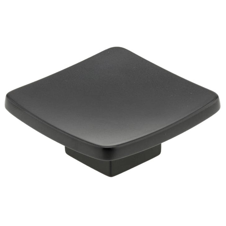 Contemporary Knob, 2-1/4" x 2-1/4", Matte Black