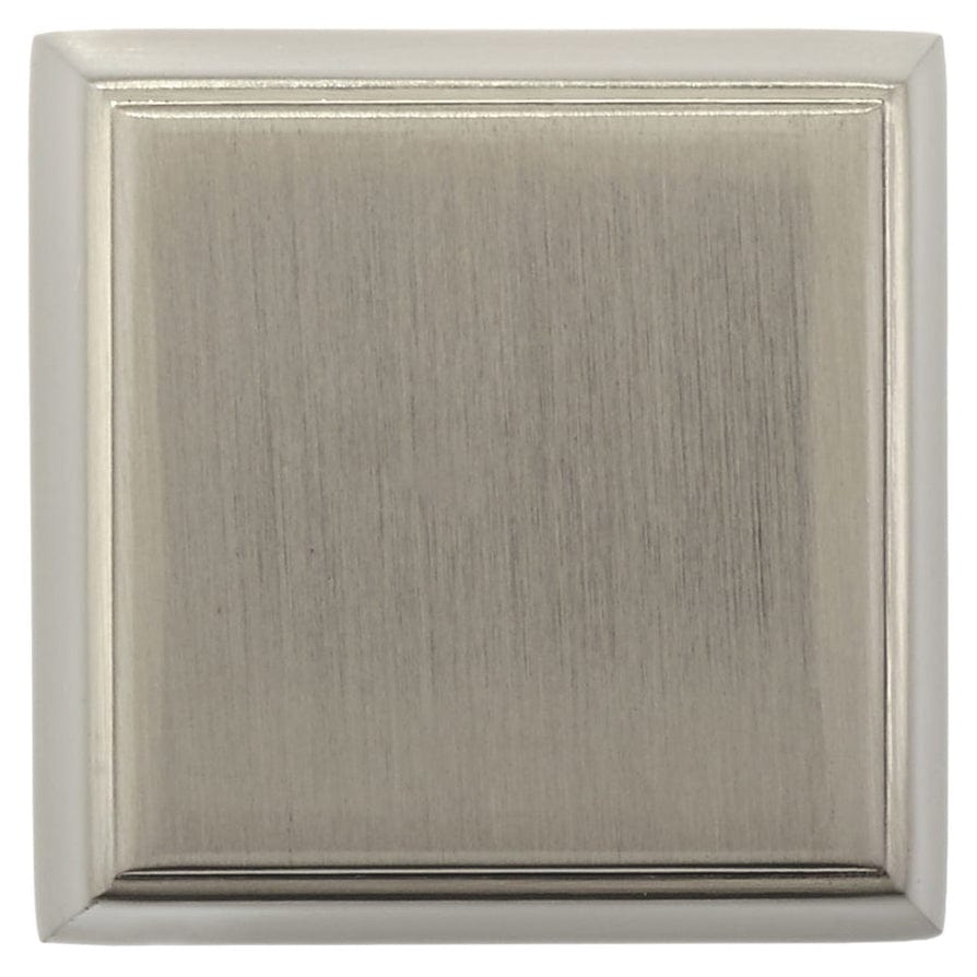Contemporary Knob, 1-1/32" x 1-1/32", Brushed Nickel