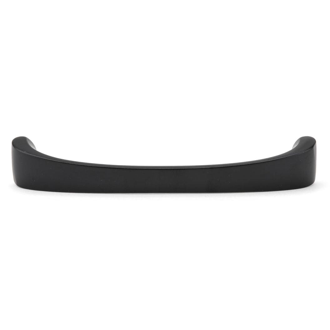 Modern Contemporary Arched Pull with Rounded Flared Ends - 5-1/16" Center-to-Center - Matte Black - 5-5/8" L