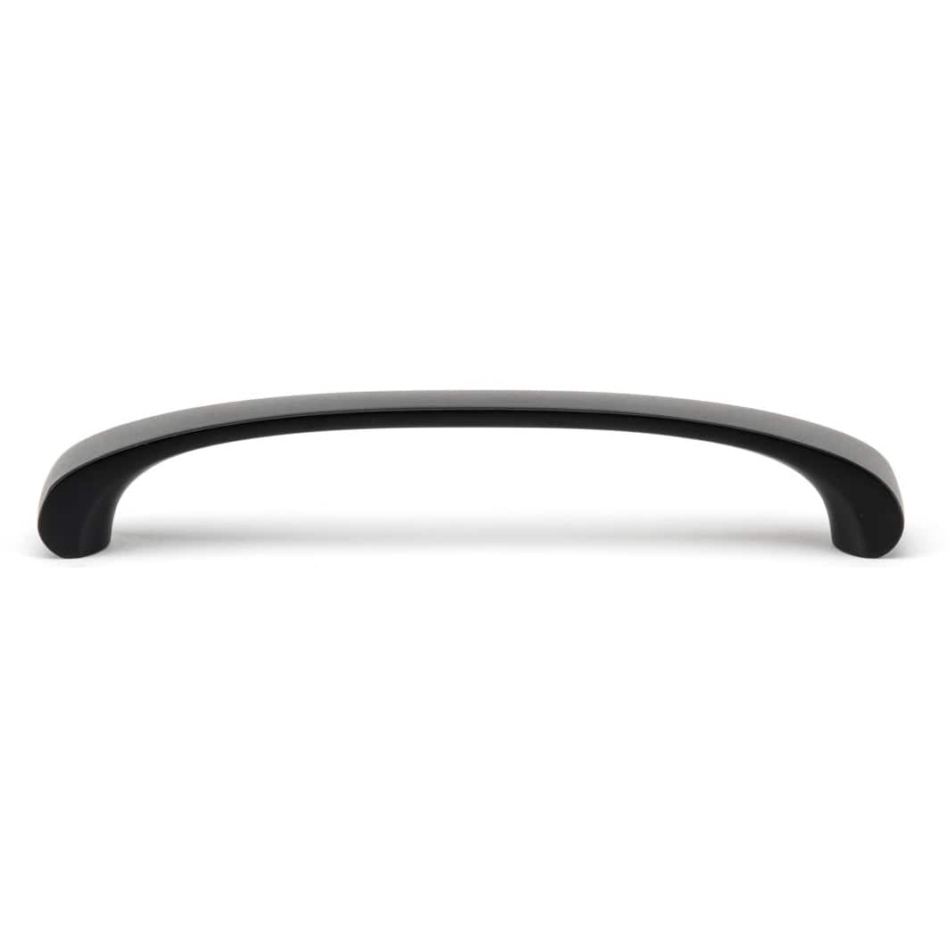 Modern Contemporary Arched Pull with Rounded Flared Ends - 5-1/16" Center-to-Center - Matte Black - 5-5/8" L