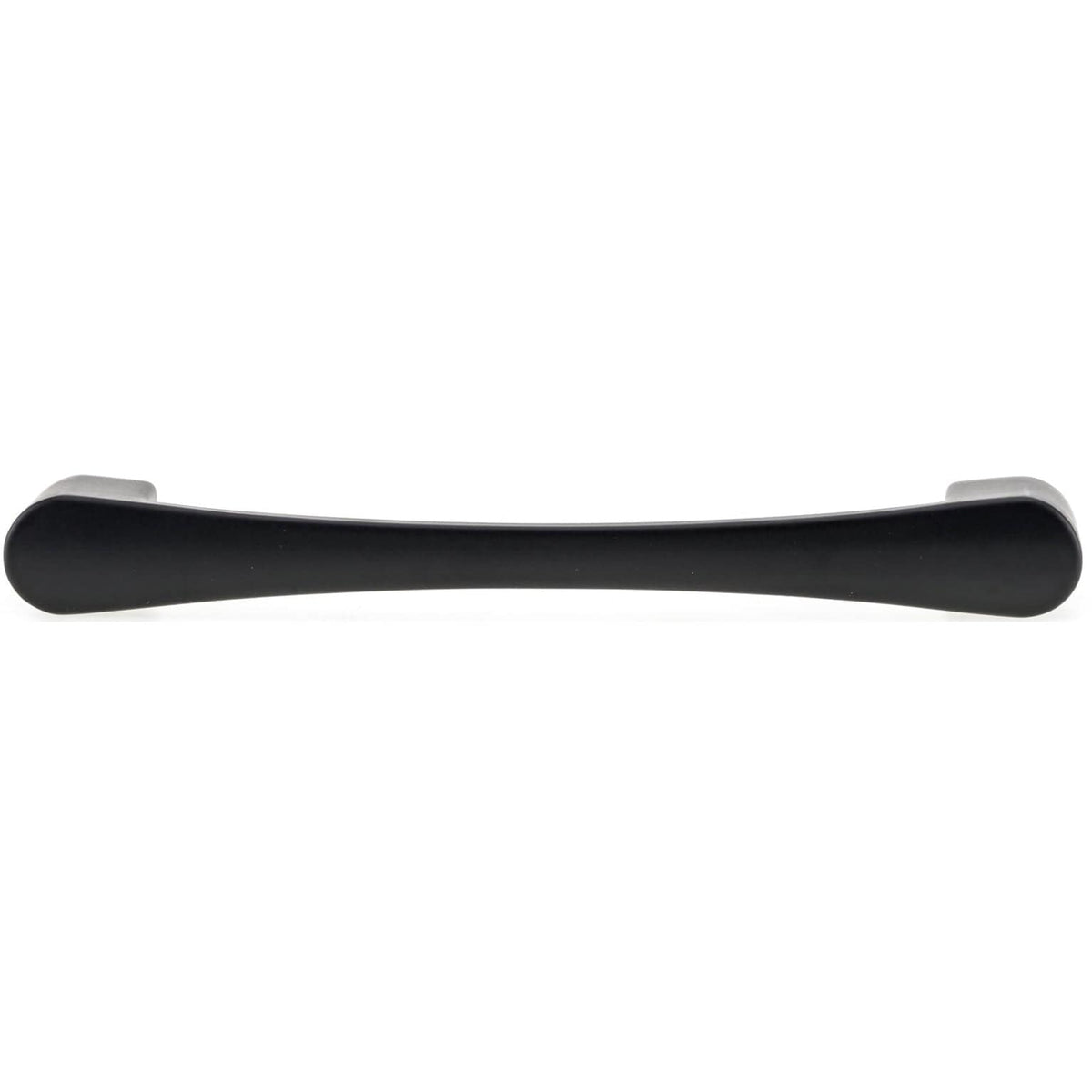 Contemporary Arched Pull with Rounded Flared Ends - 5-1/16" Center-to-Center - Matte Black 5-21/32" OL