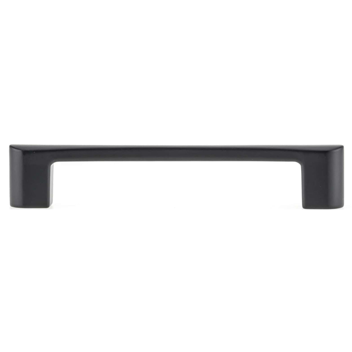 Contemporary Arched Pull with Rounded Flared Ends - 5-1/16" Center-to-Center - Matte Black 5-21/32" OL