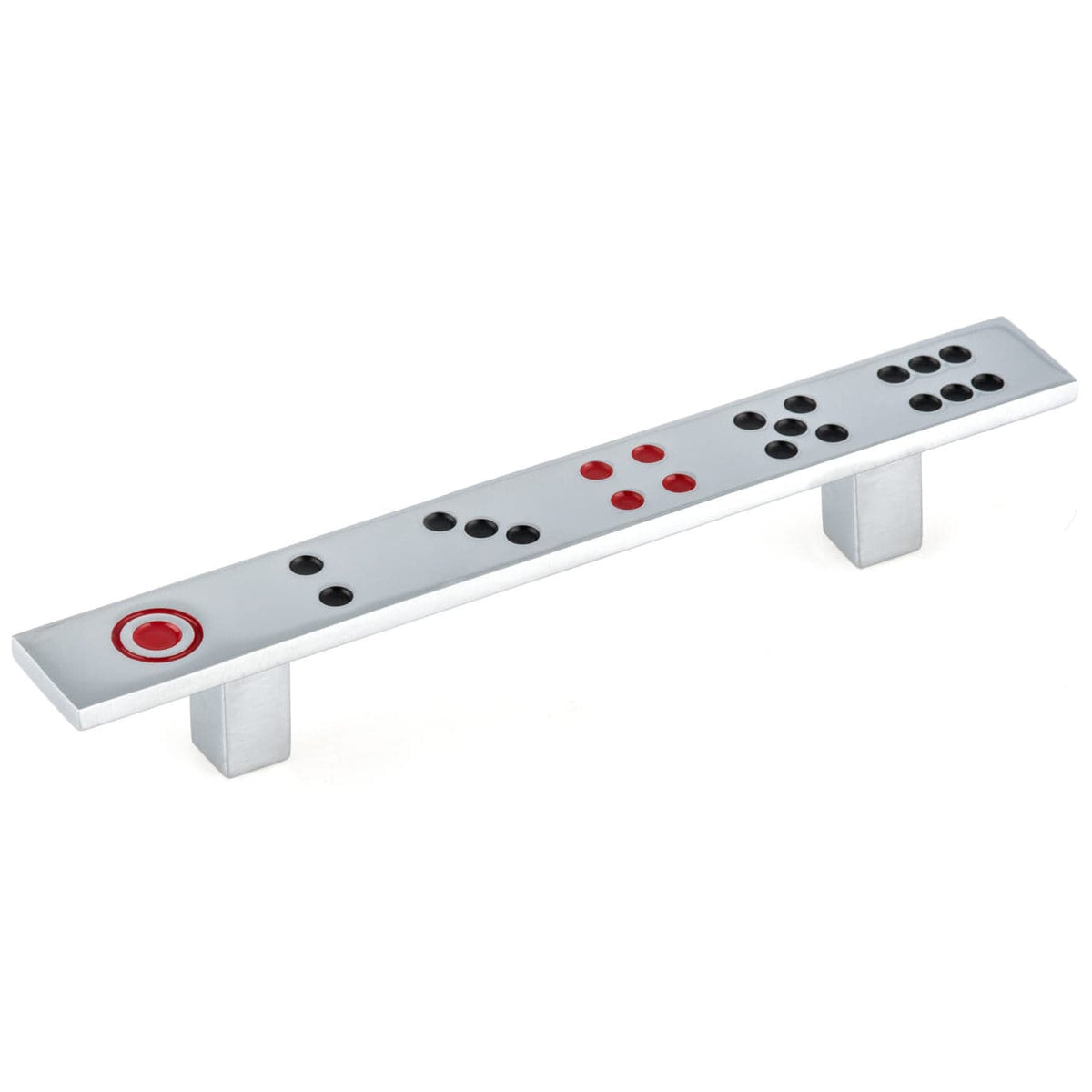 Eclectic Pull, 3-3/4" Center-to-Center, Chrome, Dice Pattern