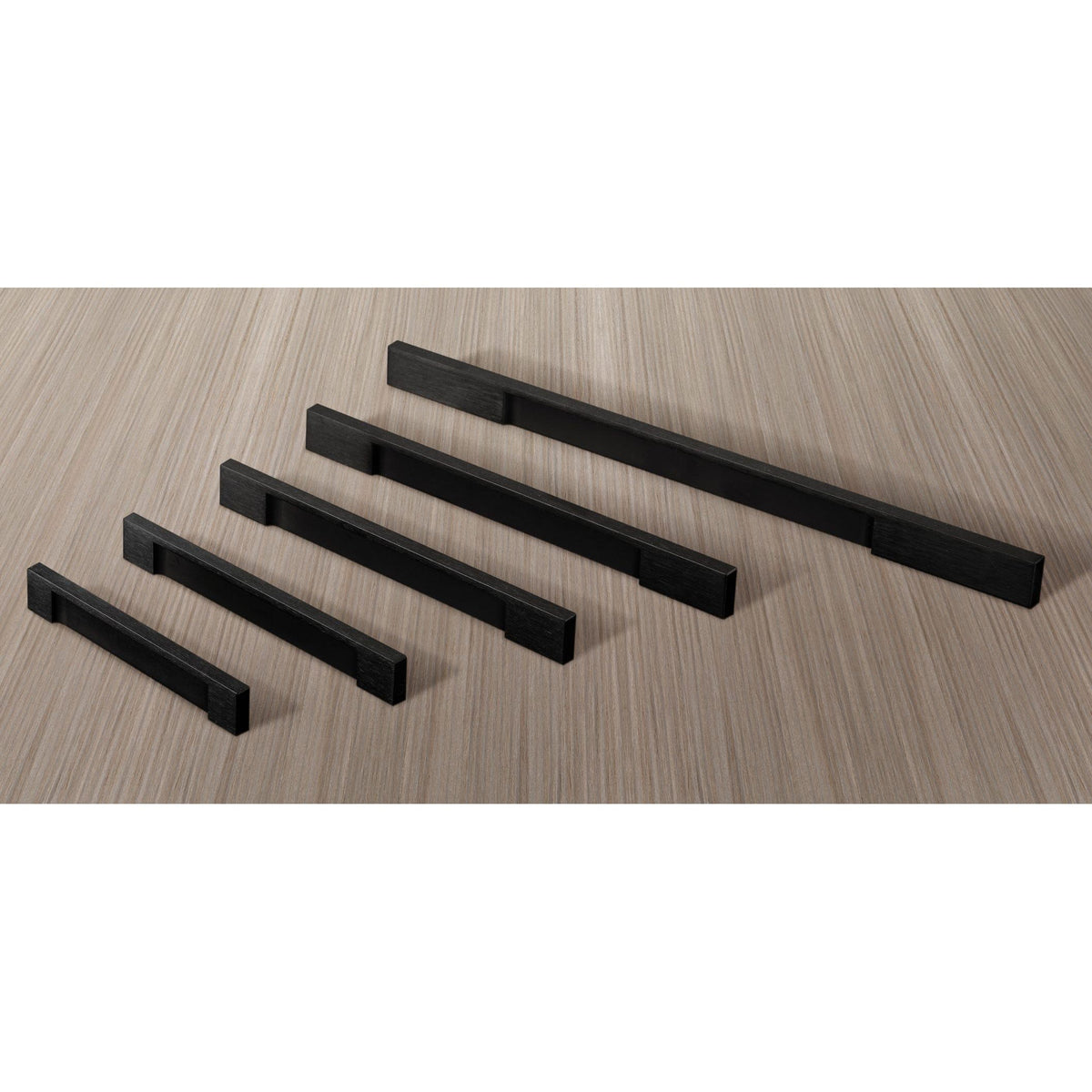 Contemporary Pull, 12-5/8" Center-to-Center, Brushed Black