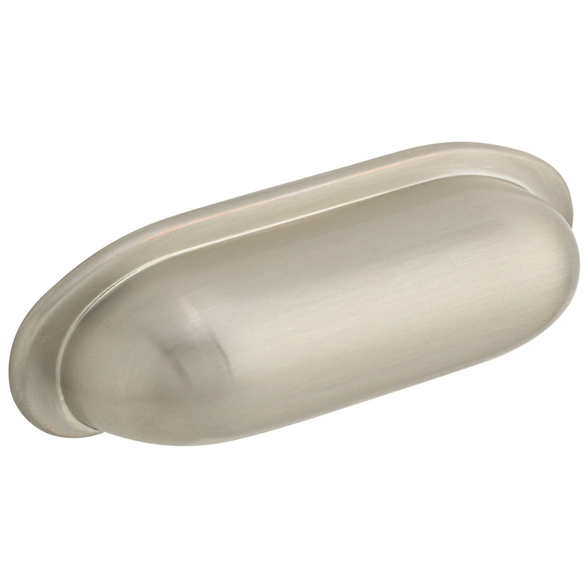 Contemporary Cup Pull, 2-1/2" Center-to-Center, Brushed Nickel