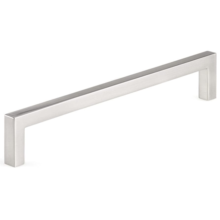 Contemporary Right-Angled Pull - 7-9/16" Center-to-Center - 7-15/16" OL - Brushed Nickel