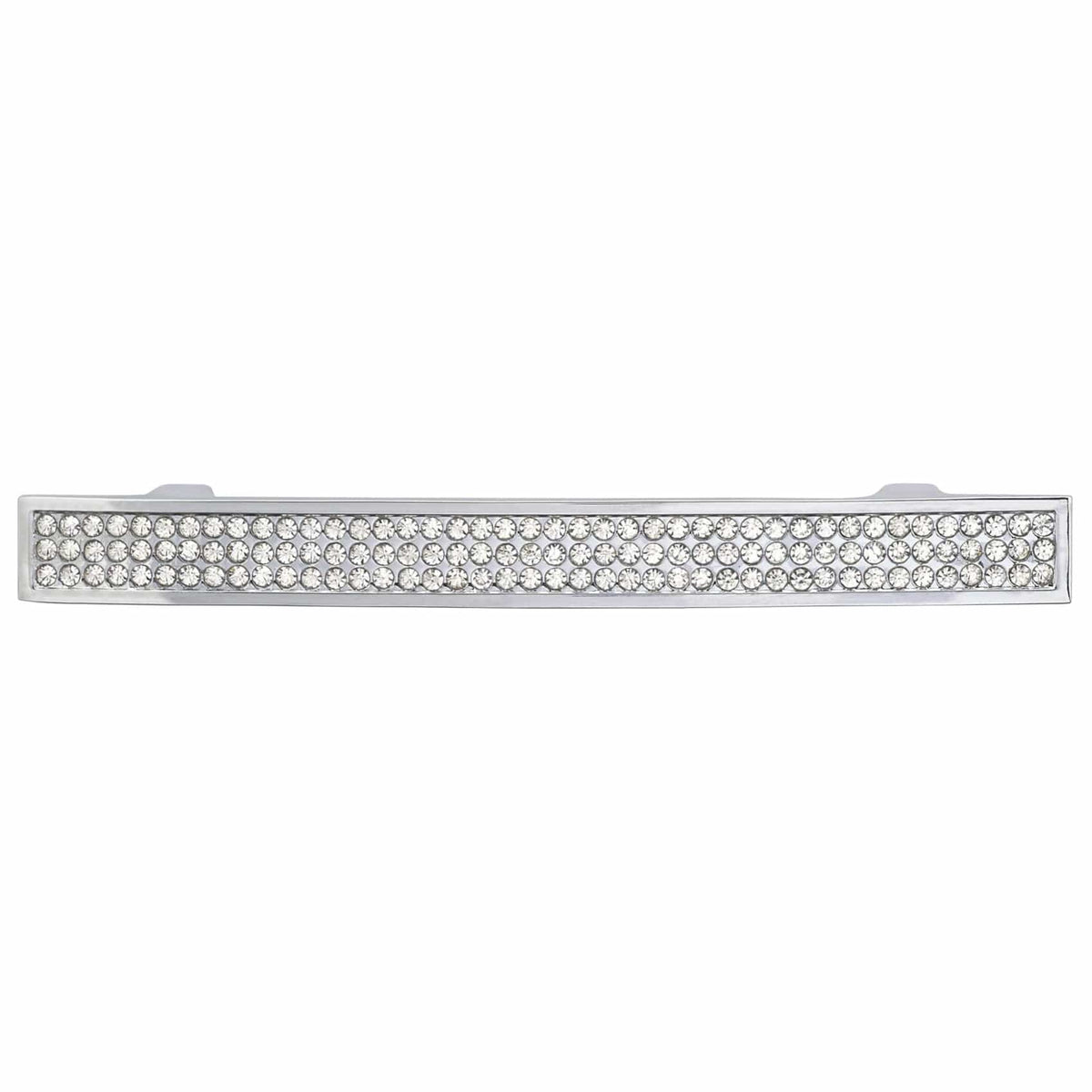 Contemporary Pull, 3-3/4" Center-to-Center, Crystal, Chrome