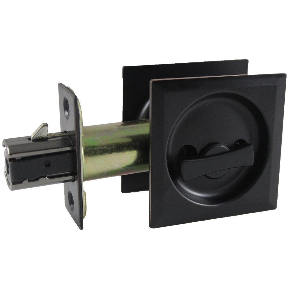 2-7/16" (62 mm) Pocket Door Pull Square Black Privacy