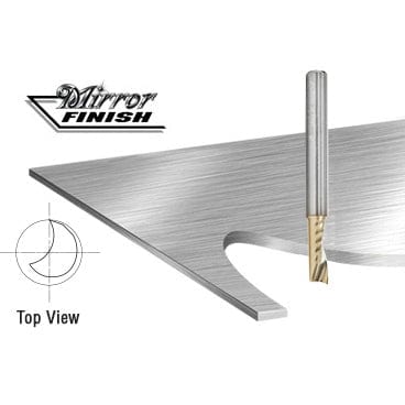 51402-Z Spiral O Single Flute Aluminum Cutting Up-Cut ZrN Coated Mirror Finish Router Bit 1/4"D 5/8"CH 1/4"SH 2"OL