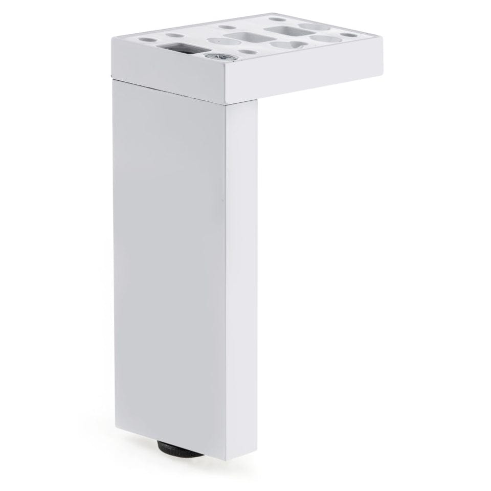 13-3/4" (350 mm) Adjustable Contemporary Versatile T or L Shaped Furniture Leg Glossy White