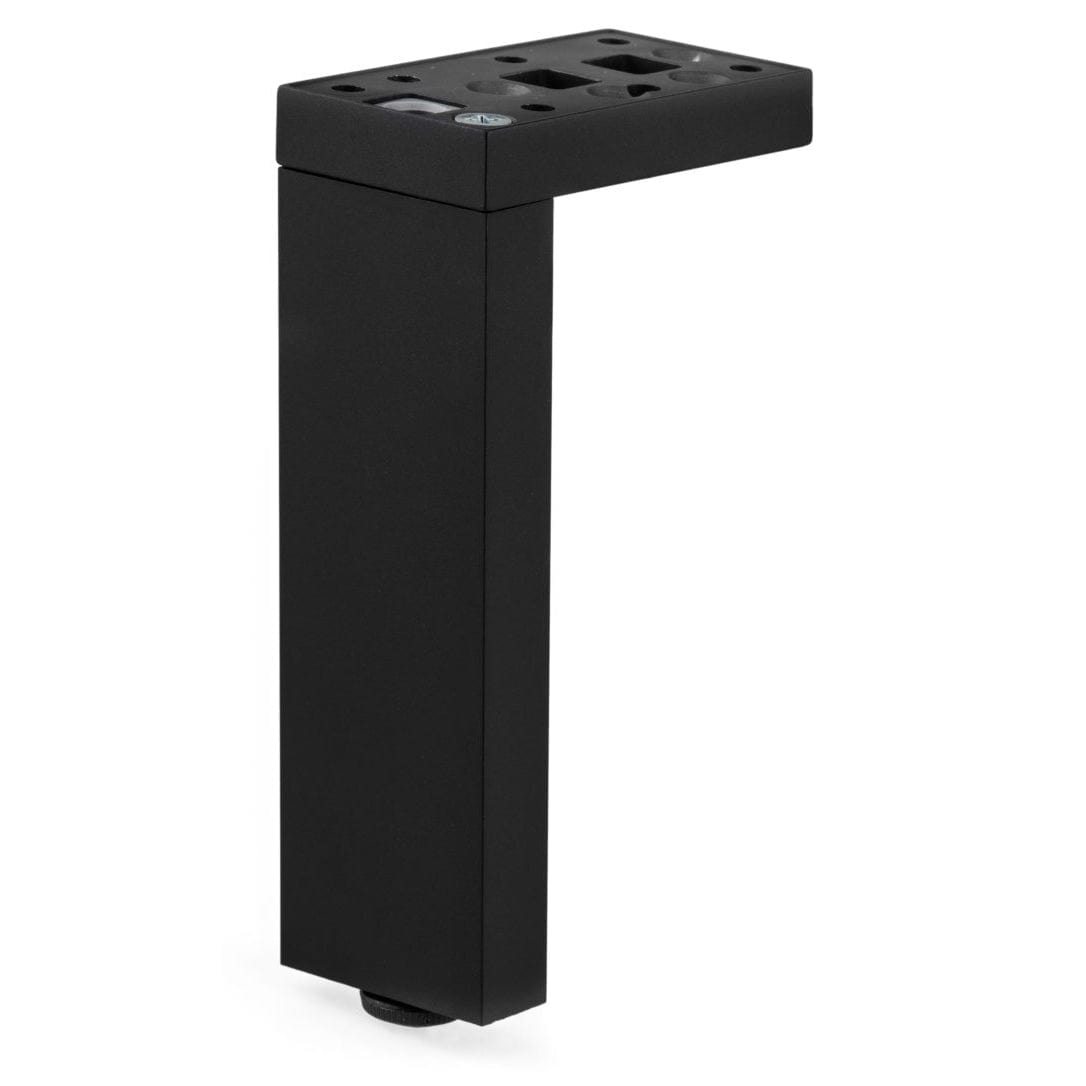11-3/4" (300 mm) Adjustable Contemporary Versatile T or L Shaped Furniture Leg Matte Black