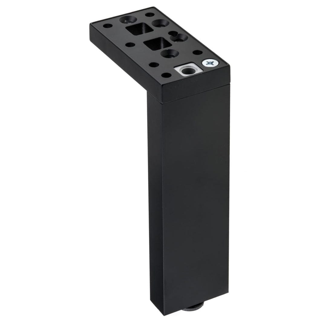 11-3/4" (300 mm) Adjustable Contemporary Versatile T or L Shaped Furniture Leg Matte Black