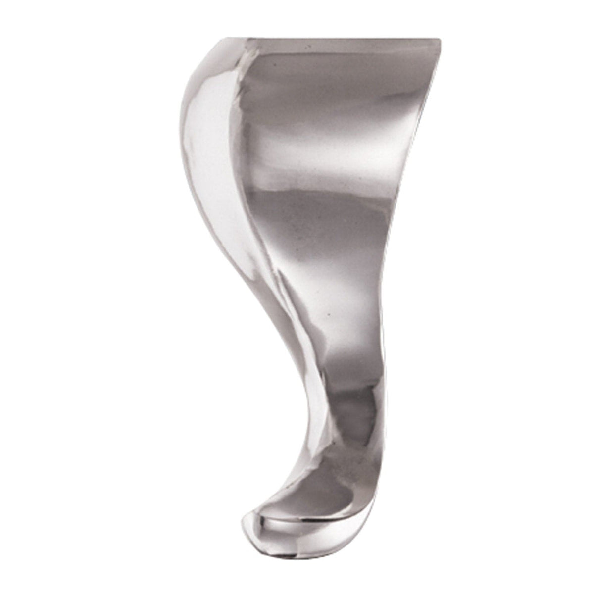6" (152 mm) Curved Furniture Leg Brushed Aluminum