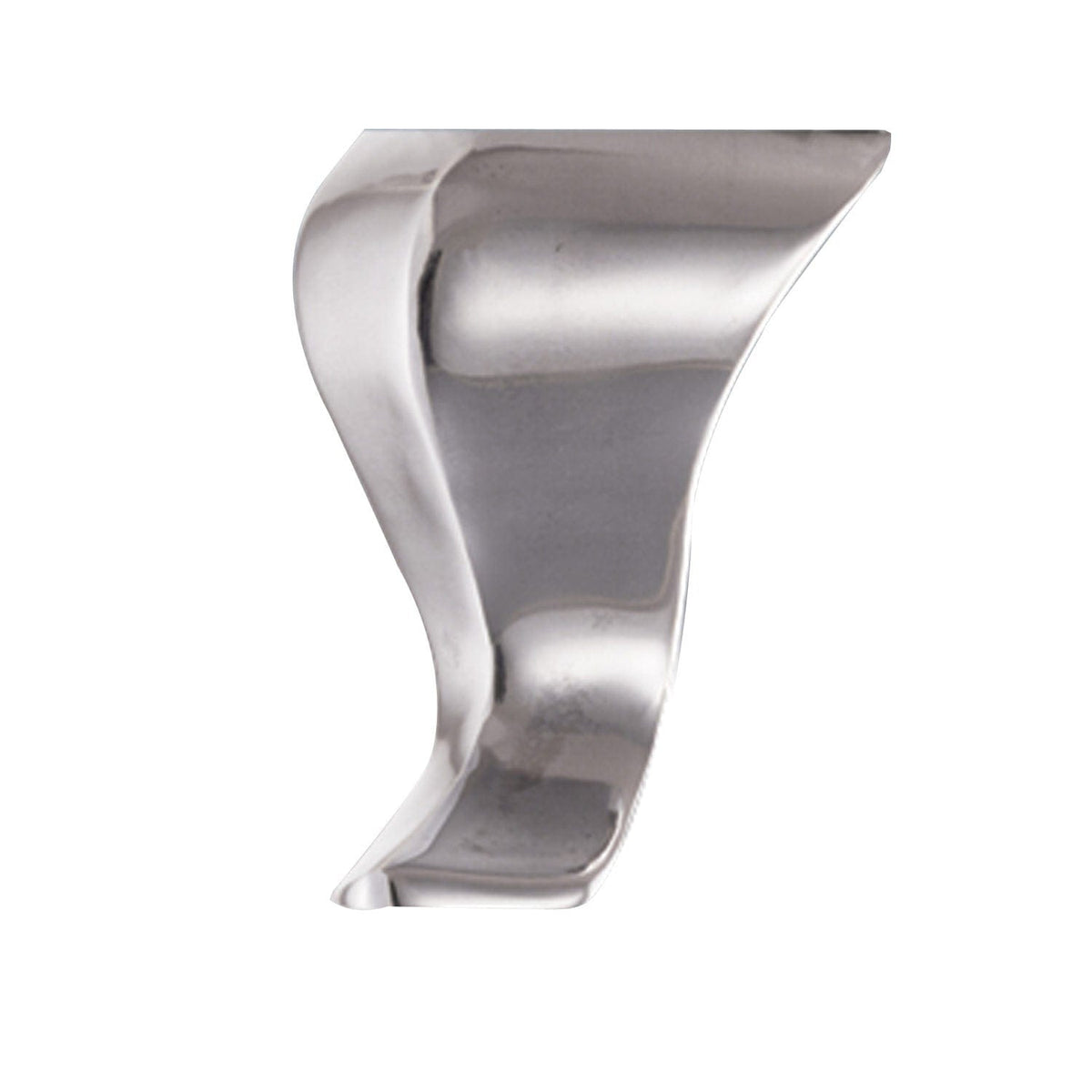 4" (102 mm) Curved Furniture Leg Polished Aluminum