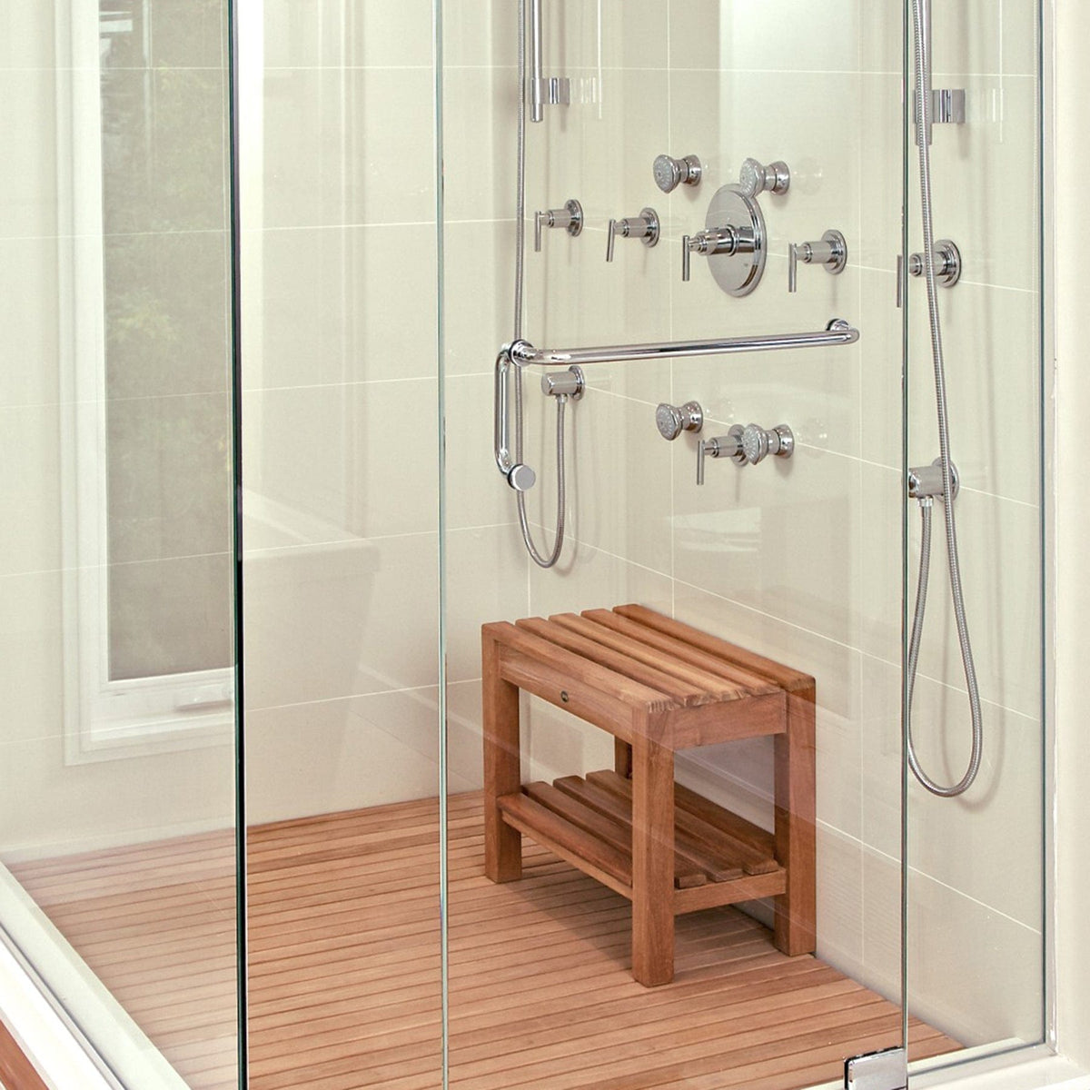 Coach Shower Bench 16" (40 cm) with Shelf