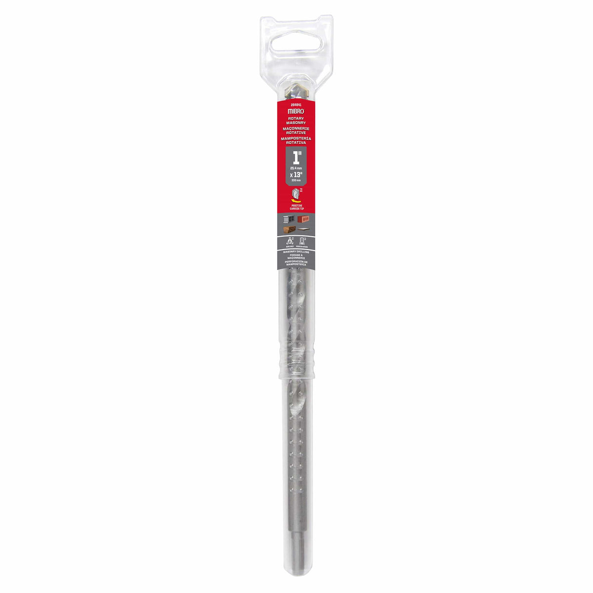 13" Rotary Masonry Drill Bit with Reduced Shank