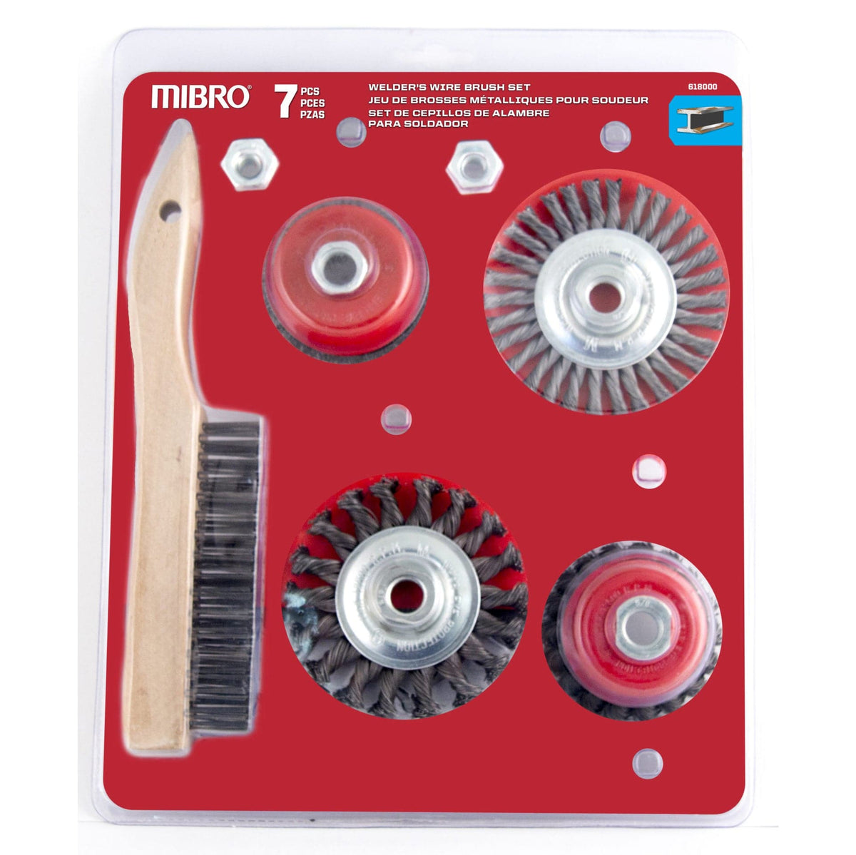 Industrial Manganese Wire Brush Set 7pc