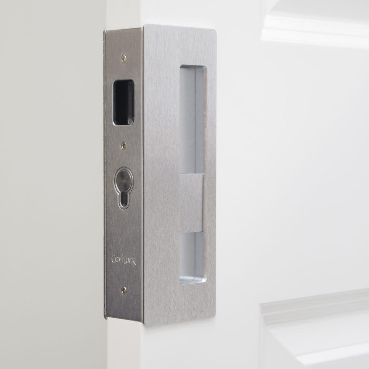 Cavity Sliders CL400 Magnetic Pocket Door Handle for 1-3/8" Door Satin Nickel RH Snib