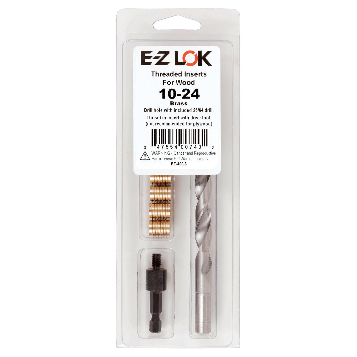 E-Z Knife 10-24 Threaded Insert Kit - Brass