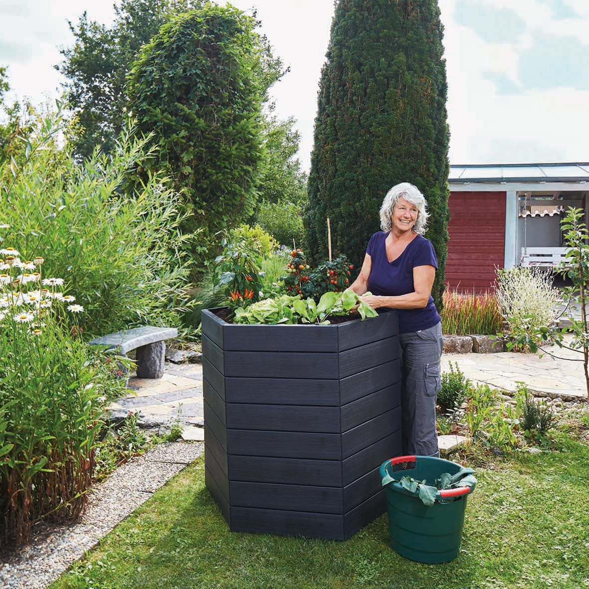 ERGO Modular Raised Bed Hexagon Single Unit Basic Set