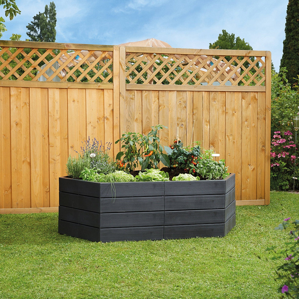 ERGO Modular Raised Bed Hexagon Double Unit Set