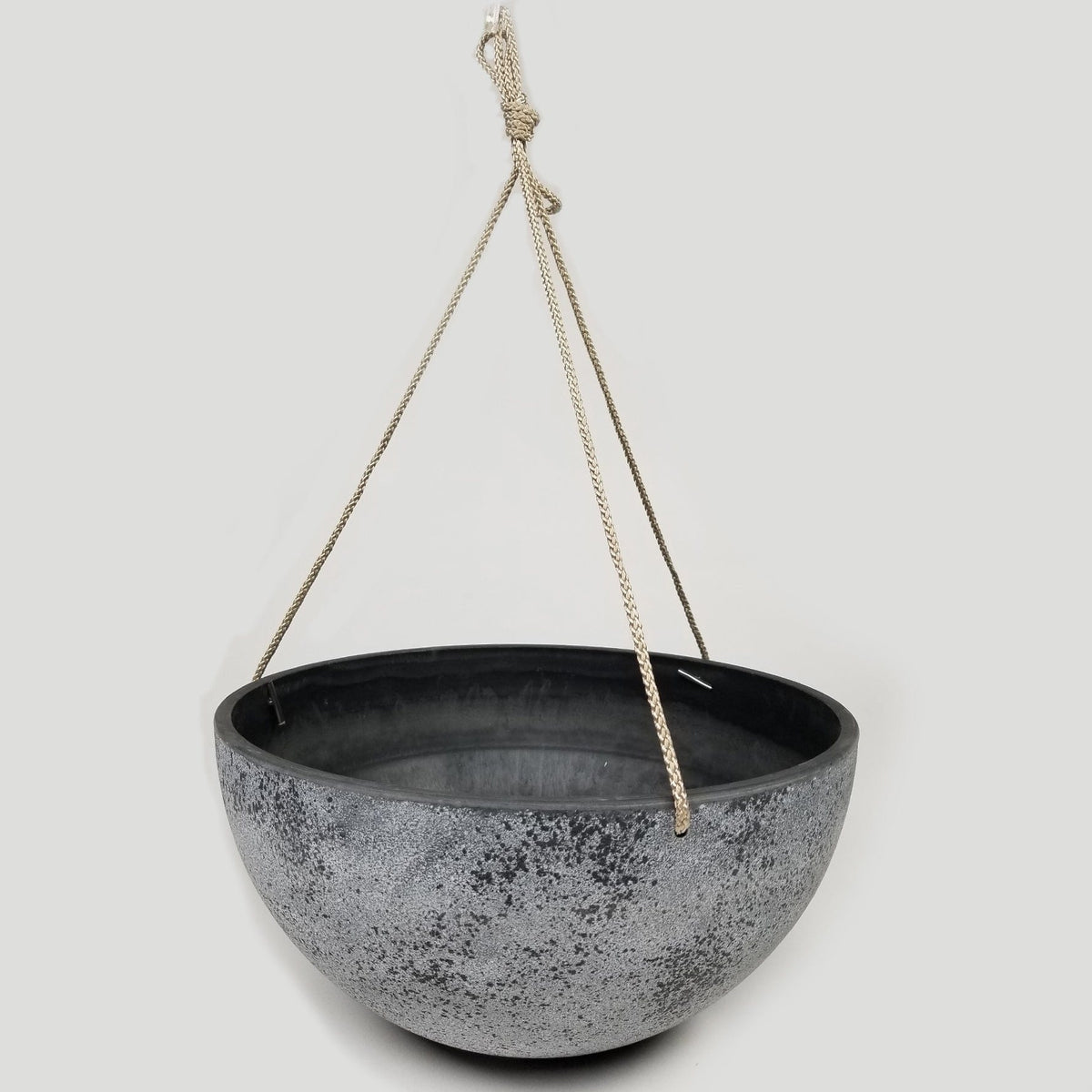 Round Spackled Hanging Planter Medium Gray