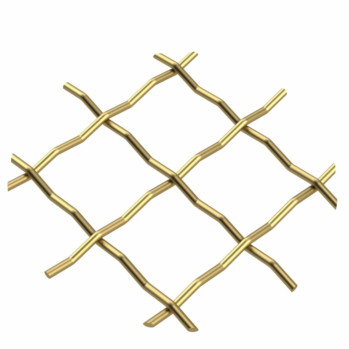 .75" Pressed Single Diamond Decorative Grille - Satin Brass, 36" W x 48" L Sheet