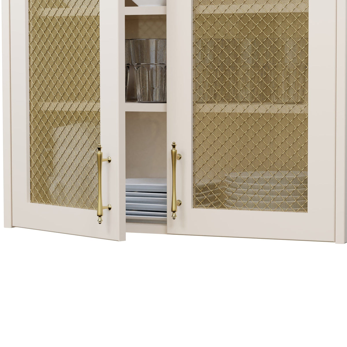 .75" Pressed Single Diamond Decorative Grille - Satin Brass, 36" W x 48" L Sheet