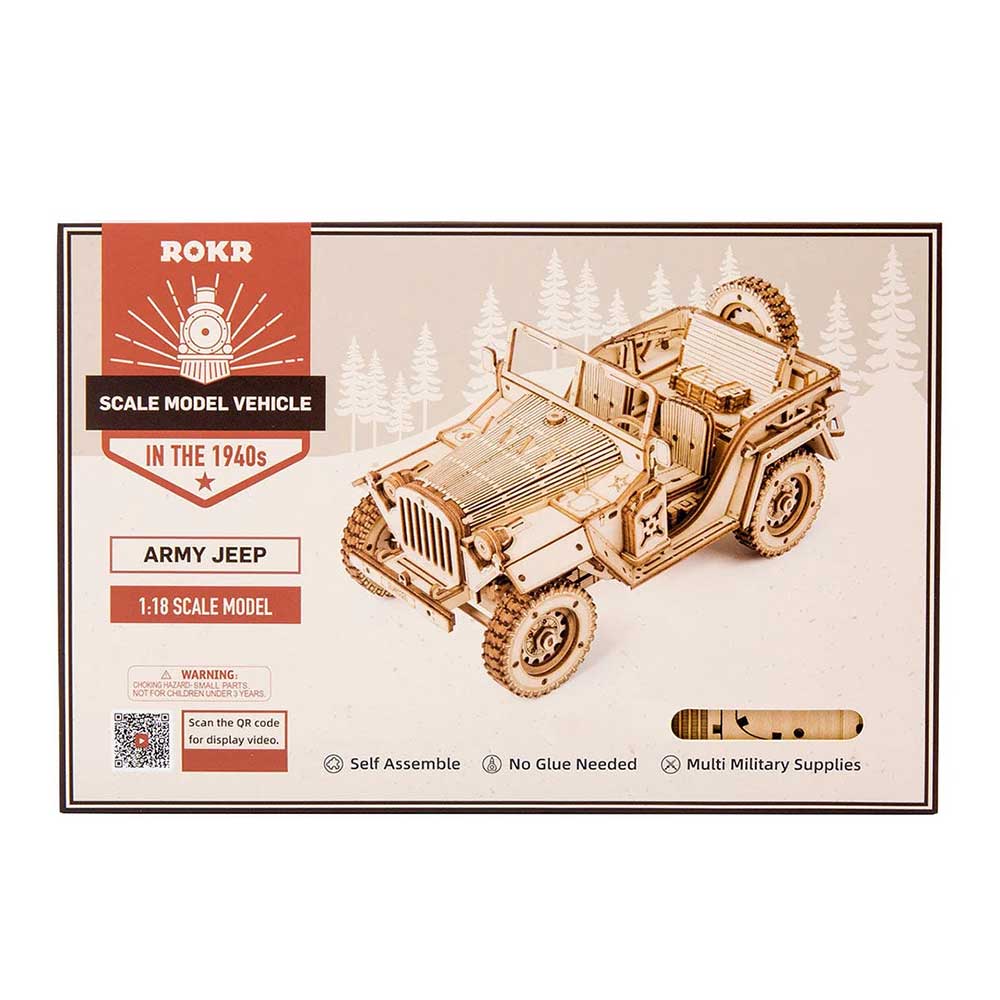 Army Field Car 3D Wood Puzzle Kit